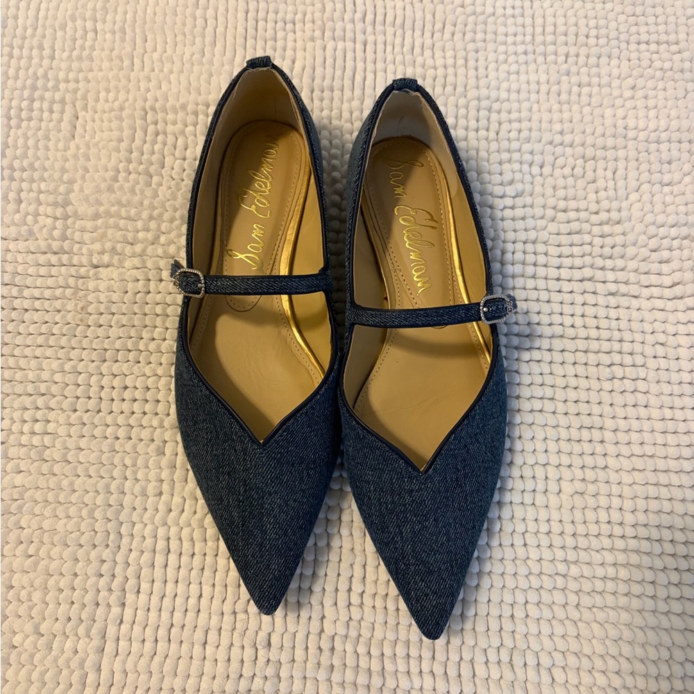Sam Edelman Women's Denim Mary Jane Flats